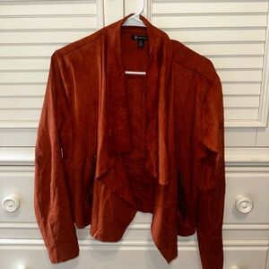 Burnt Orange Blazer with Cascading Lapel